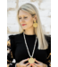 Carved Ivory with Holly Cross Necklace
