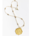 Carved Ivory with Holly Cross Necklace