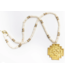 Carved Ivory with Holly Cross Necklace