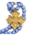 Blue & White African Sea Glass with Kadesha Cross Necklace