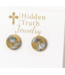 Gold, Silver & Bronze Stud Earrings