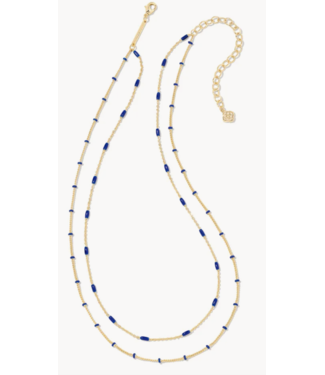 Kendra Scott Emilie Gold Multi Strand Necklace in Light Blue Magnesite •  Impressions Online Boutique