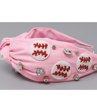 U.S. JEWELRY HOUSE Pink Baseball Headband