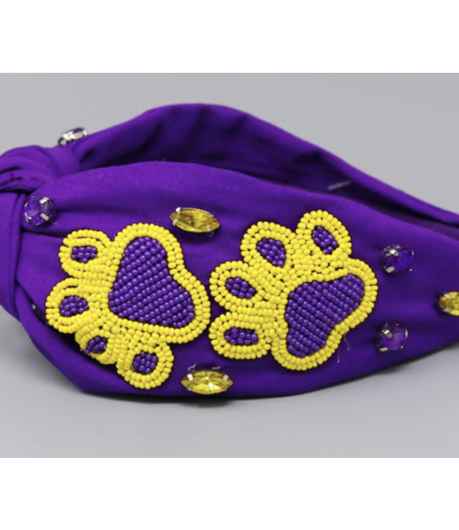2002219 purple yellow paw headband