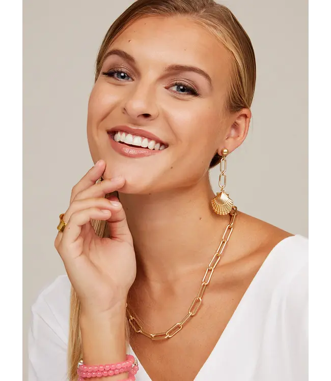 18k Matte Gold Plated Link Chain Necklace