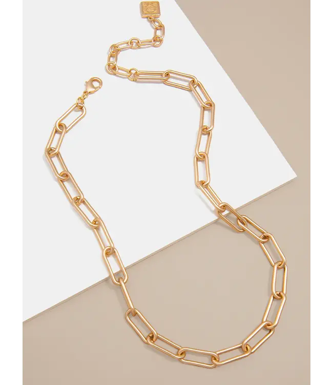18k Matte Gold Plated Link Chain Necklace