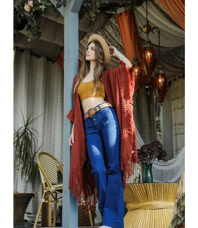 Suede Western Buckle Belt Camel