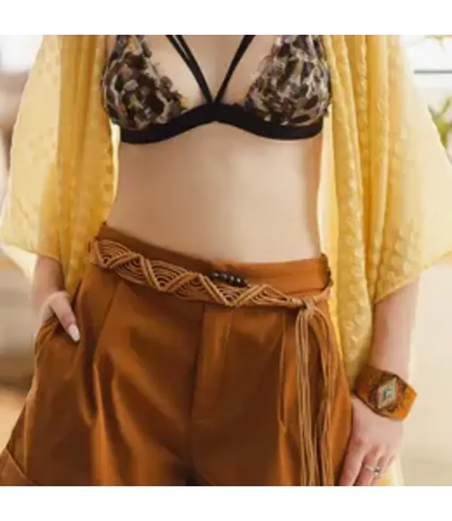 Braided Tie Belt Camel