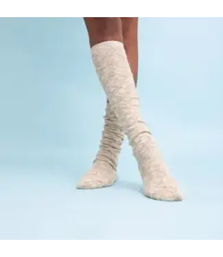Leto Accessories speckle boot socks beige