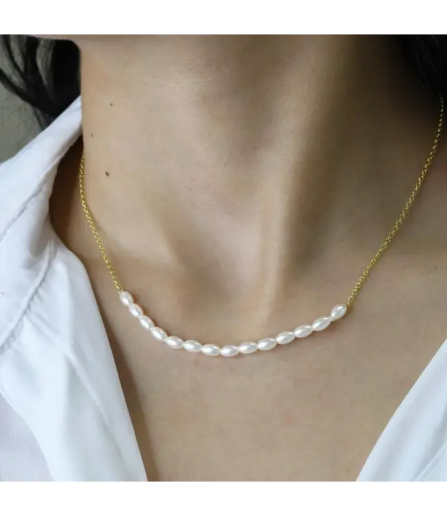 Gold Carrie Pearl Neck