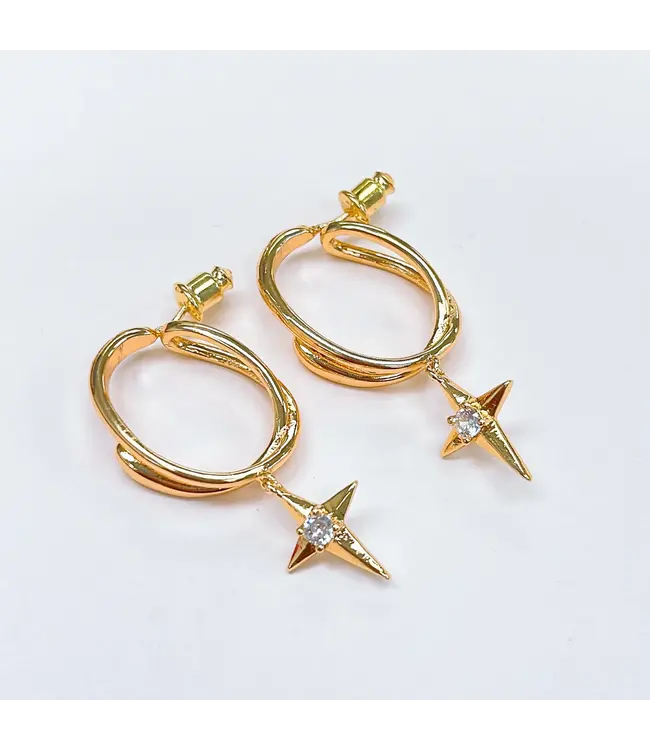 gold diamond on a star ear