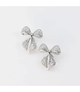 Treasure Jewels Silver Twinkle Bow Ear