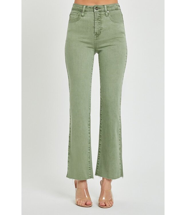 hi rise raw hem straight denim