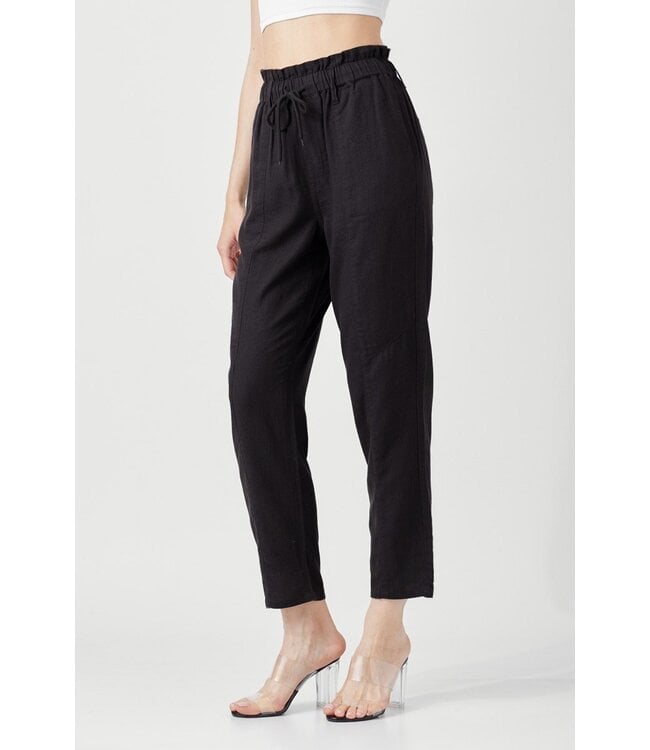 hi rise pull on linen pants