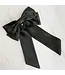 Satin Bow Hair Clip Black