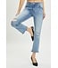 hi rise distressed straight jeans
