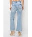 hi rise step hem crop flare jeans