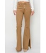 hi rise side slit flare jeans