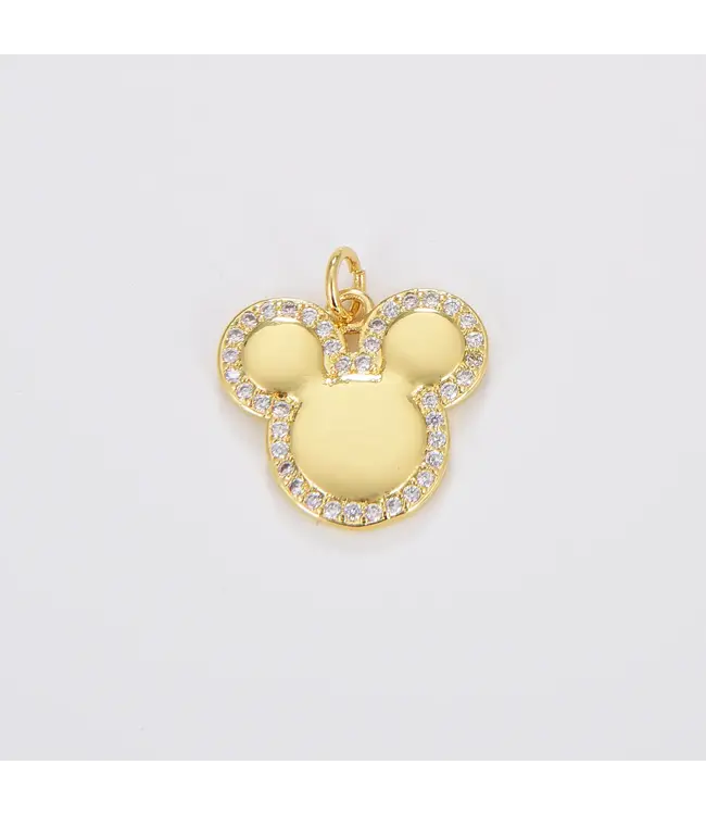 gold mouse charm 19x18mm
