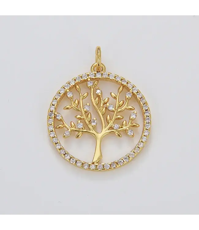 18k gold filled Tree of Life Charm 24x20mm