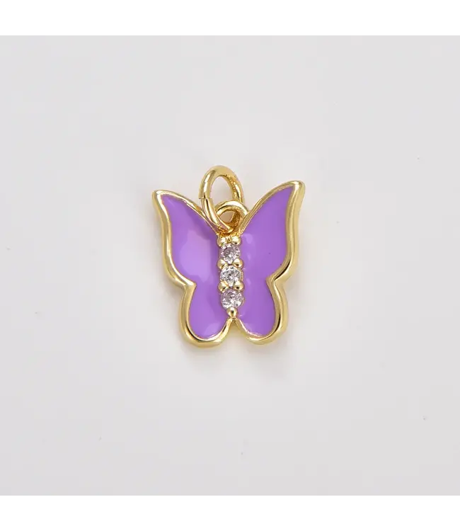 enamel butterfly charm gold filled