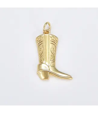 Beads Creation cowboy boot charm 18k gold filled