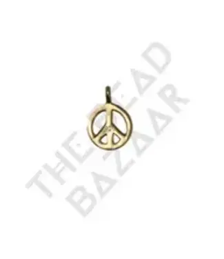 The Bead Bazaar 18K Gold peace sign charm