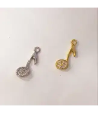 The Bead Bazaar 18K gold music note charm