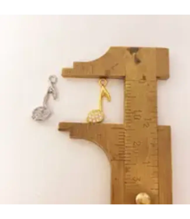 18K gold music note charm