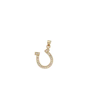 It's Especially Lucky Gold Stone Horseshoe Charm