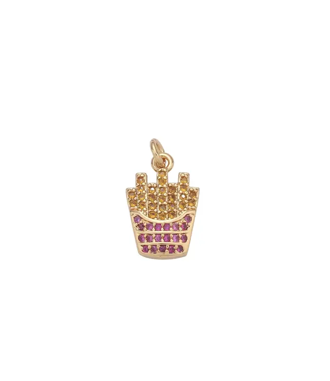 Gold French Fries Charm