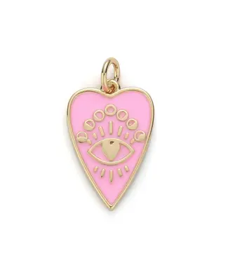 It's Especially Lucky Gold Enamel Pink Heart Charm