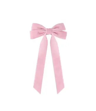 light pink velvet hair bow