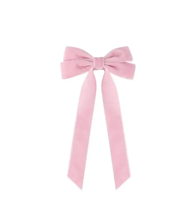 light pink velvet hair bow