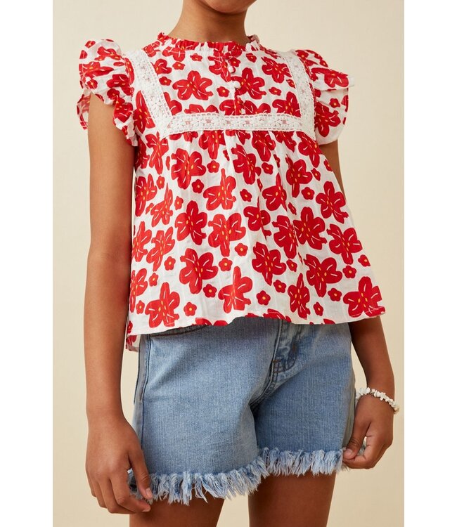 Embroidery Textured Floral Top