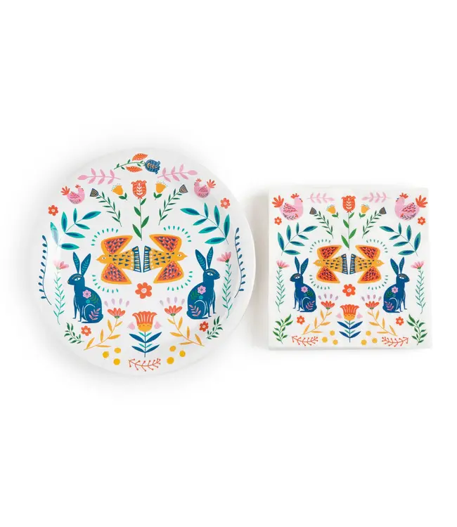 Paper Plate & Napkin Set  48 pc