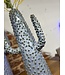 Cactus Vase Blue Ceramic 7"