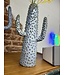 Cactus Vase Blue Ceramic 7"