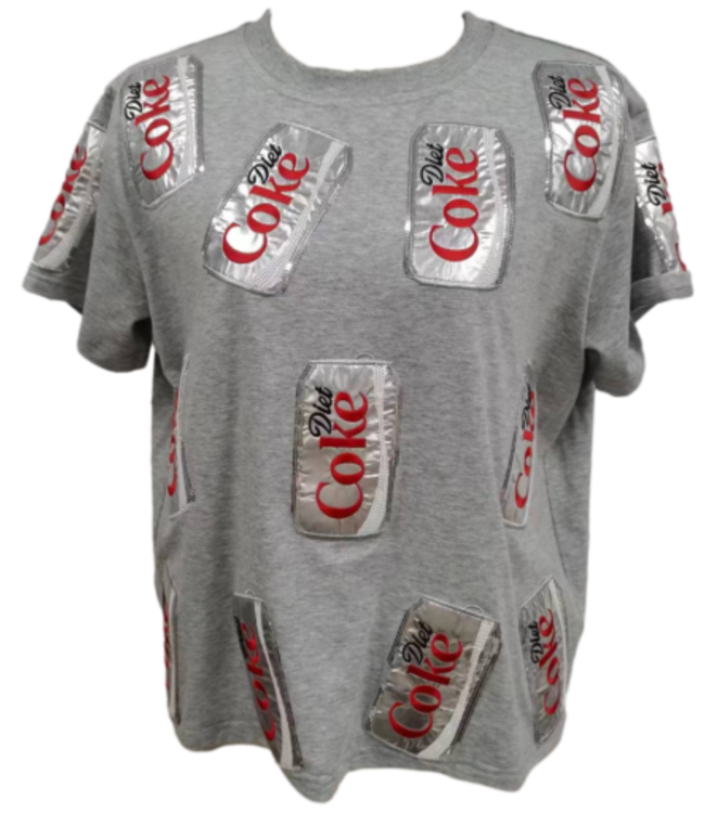 GREY SCATTERED DIET COKE CAN TEE