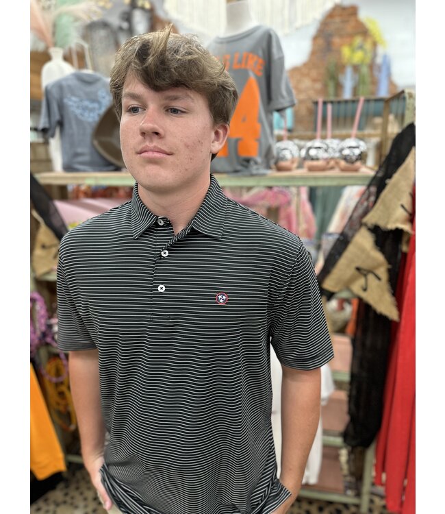 1573 Stripe Polo w/ logo