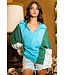 T2087 oversized collared v neck top