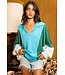 T2087 oversized collared v neck top