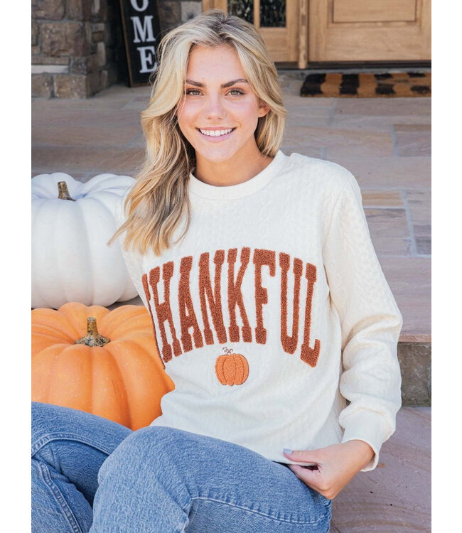 840385716666 Sweater Crew Thankful