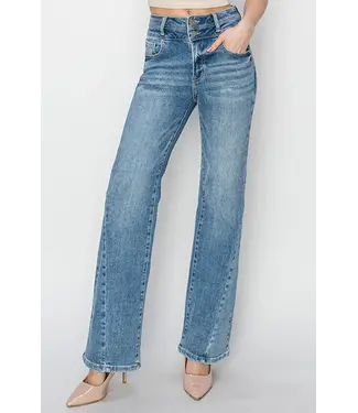 Risen Hi Rise Ankle Straight Jeans