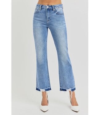 Risen Hi Rise distressed straight jeans