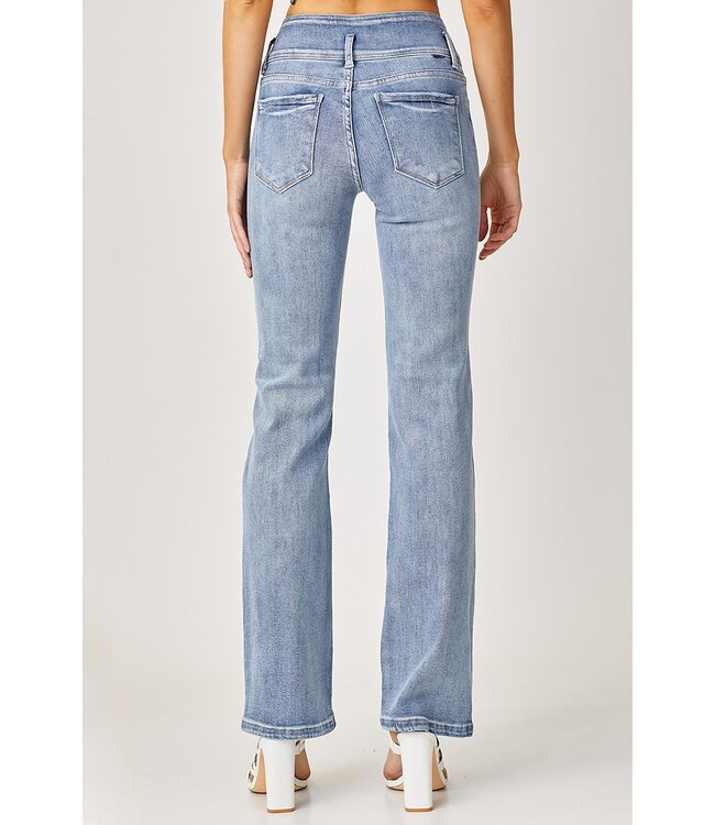 RDP5195 Hi Rise Button Straight Jeans