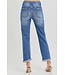 RDP5343RT Hi Rise Crop Girlfriend Roll Up Jeans