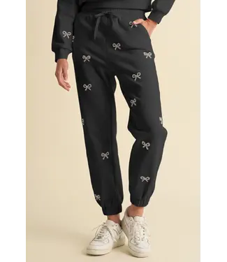 Endless Blu Jogger with  sequined bow detail