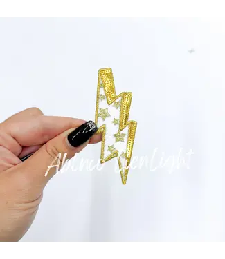 ABLN Glitter Star Bolt Iron On Patch