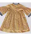 YB Printed Bell Slv Neck Ruffle Dress